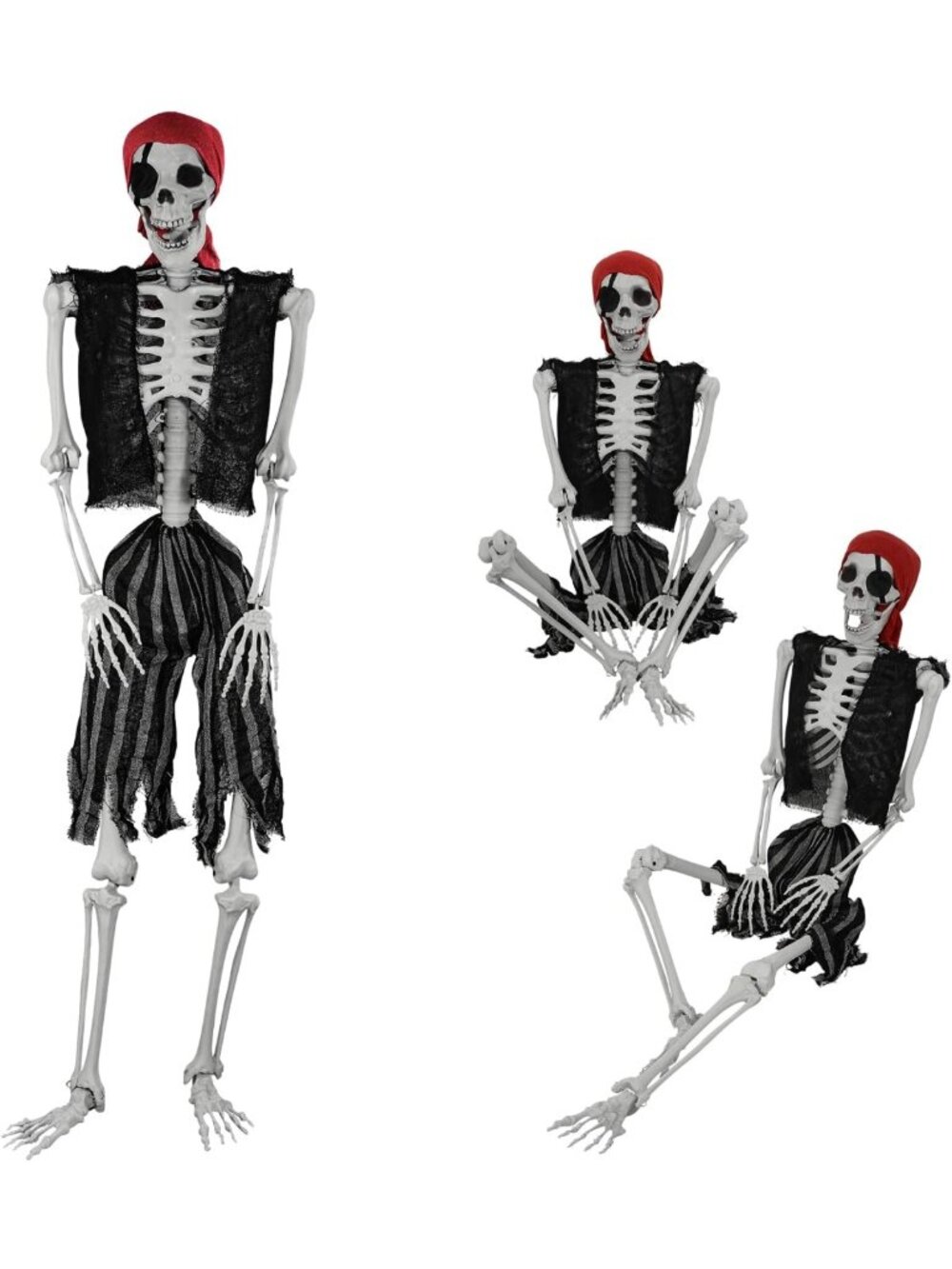 Life-Size 5.4ft Pirate Skeleton with Movable Joints for Halloween Decor
